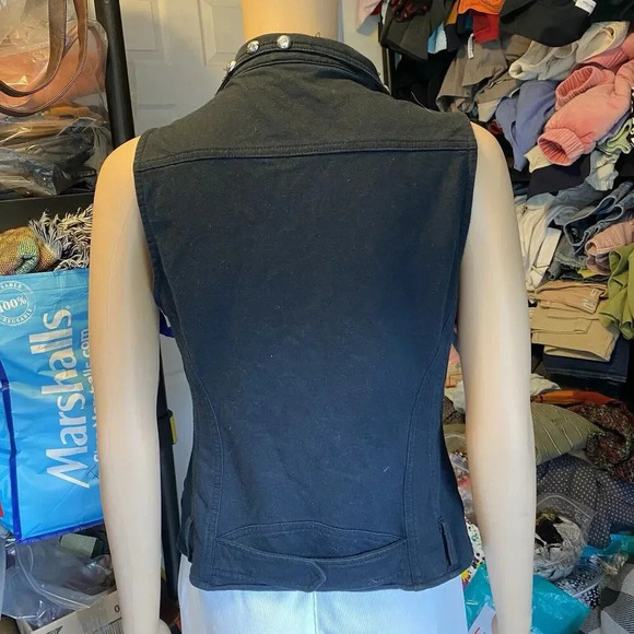 Twentyone Motorcycles Jacket Lady M CottonBlend Breathable Black Sleeveless Goth - Picture 4 of 12